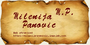 Milenija Panović vizit kartica